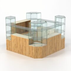 Комплект прилавков КОДИ №2, Дуб Золотистый и Крем Вайс