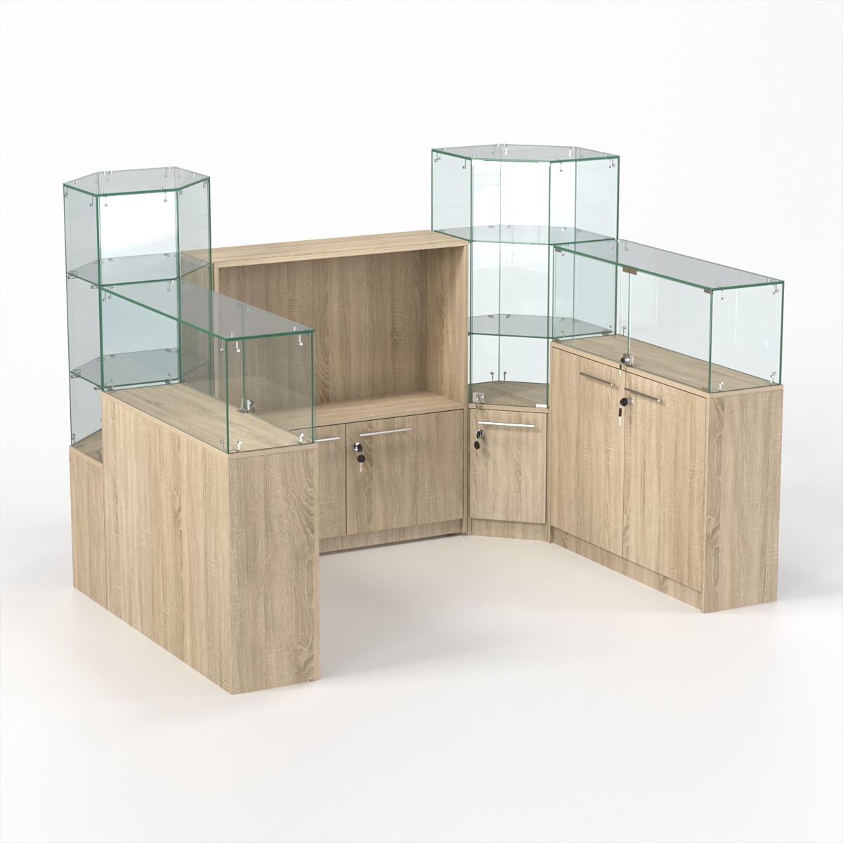 Комплект прилавков КОДИ №3, Дуб Сонома