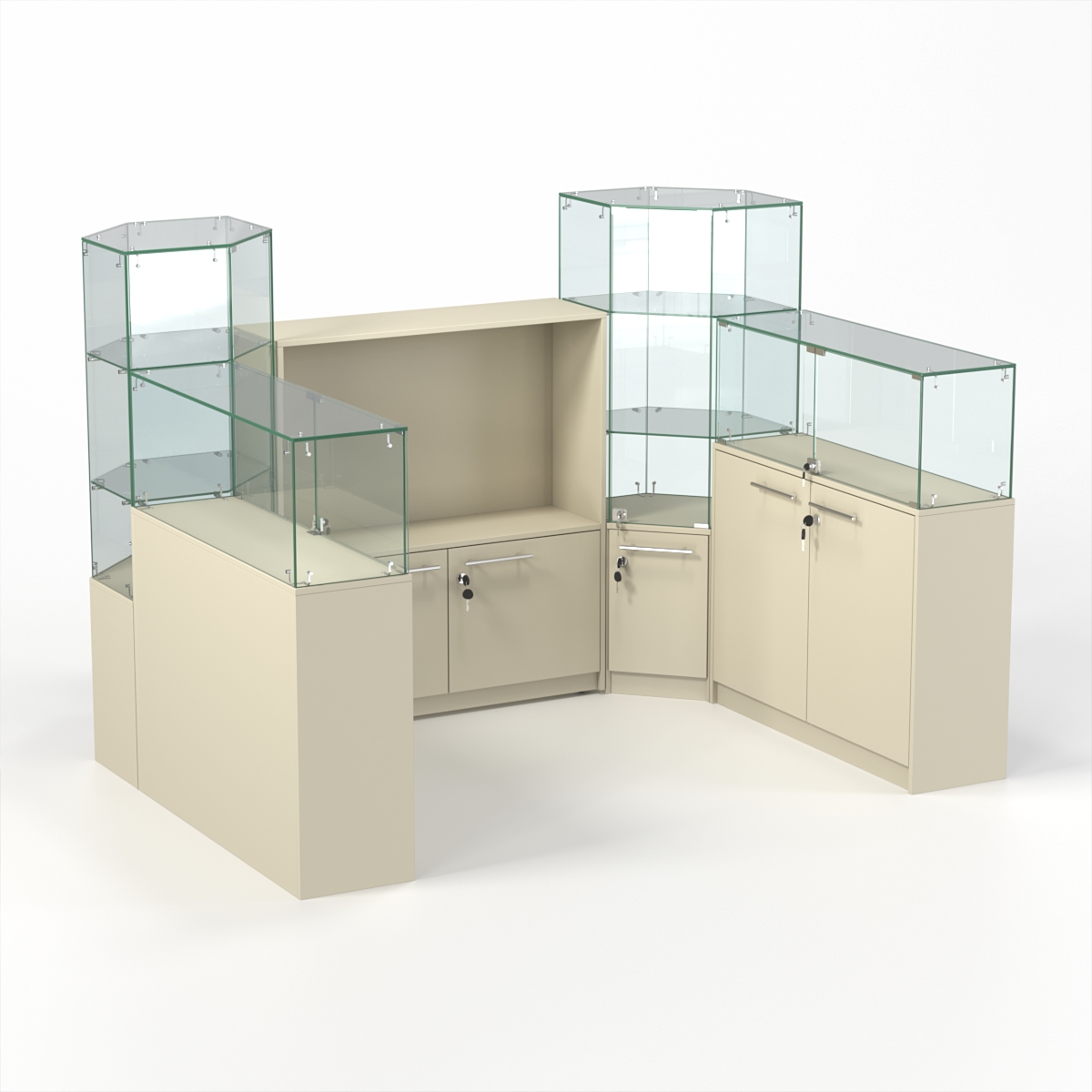 Комплект прилавков КОДИ №3, Крем Вайс