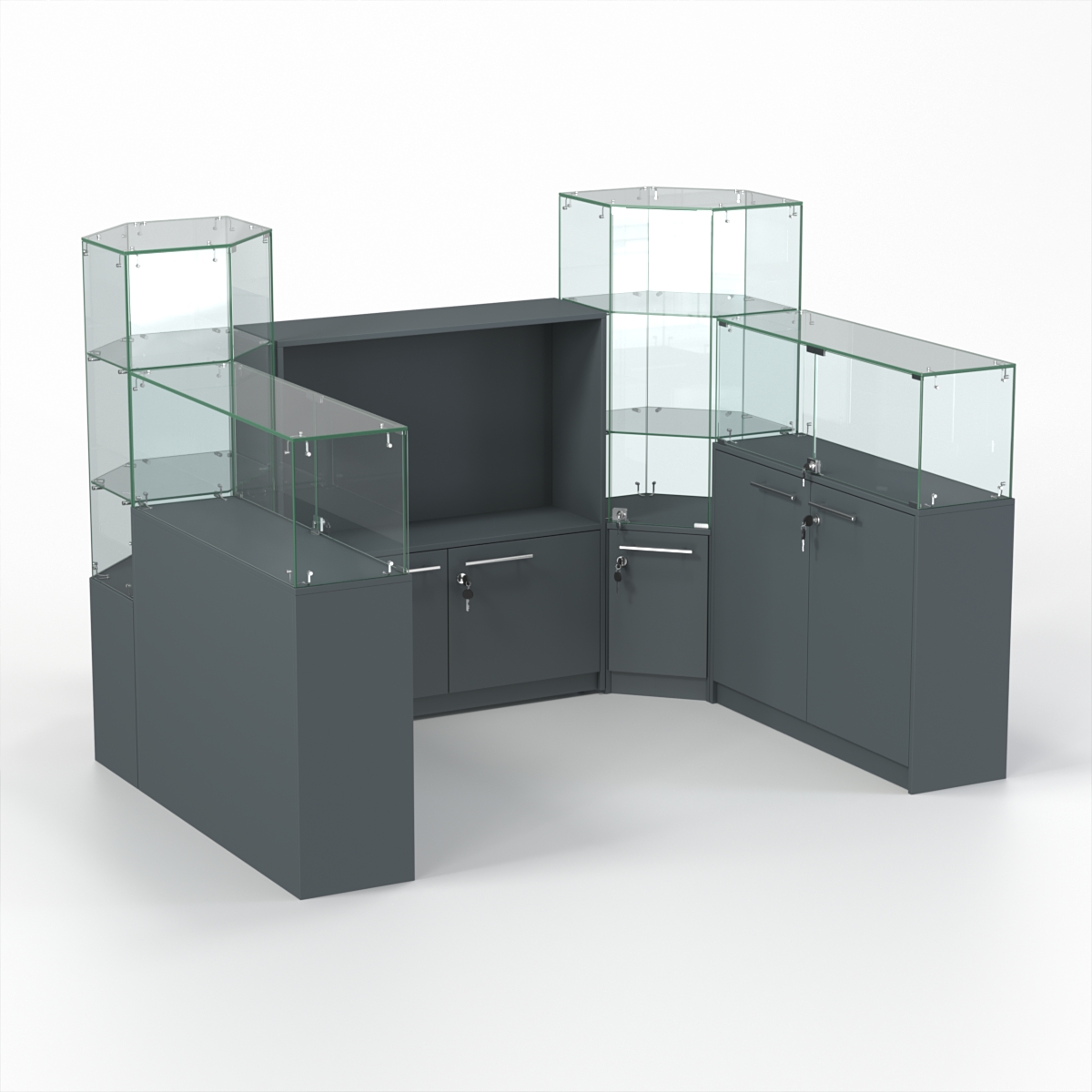 Комплект прилавков КОДИ №3, Темно-Серый