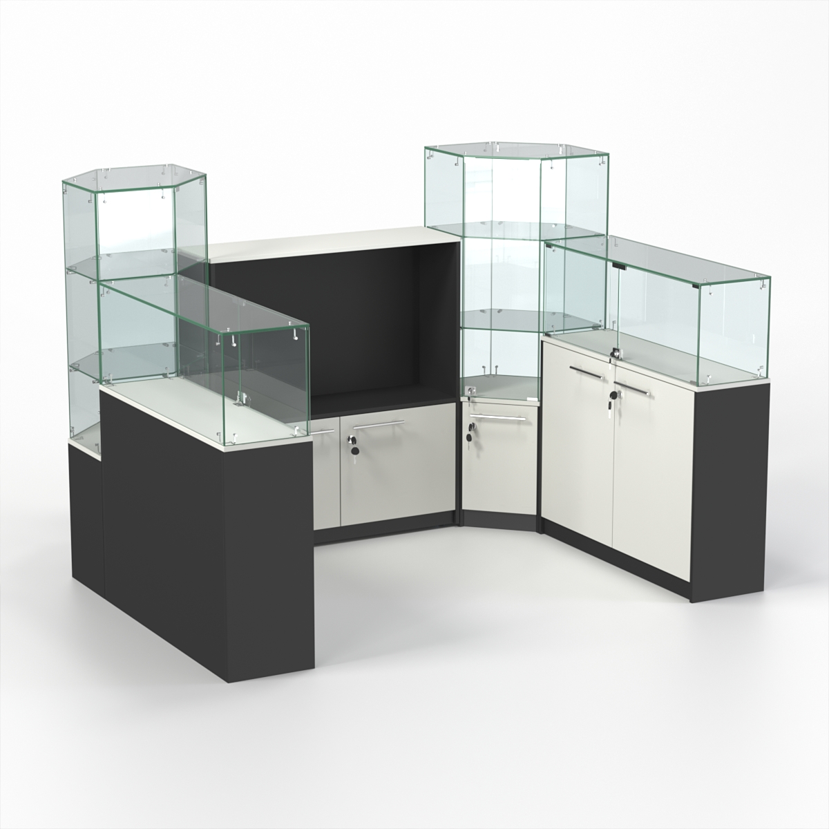 Комплект прилавков КОДИ №3, Черный и Белый