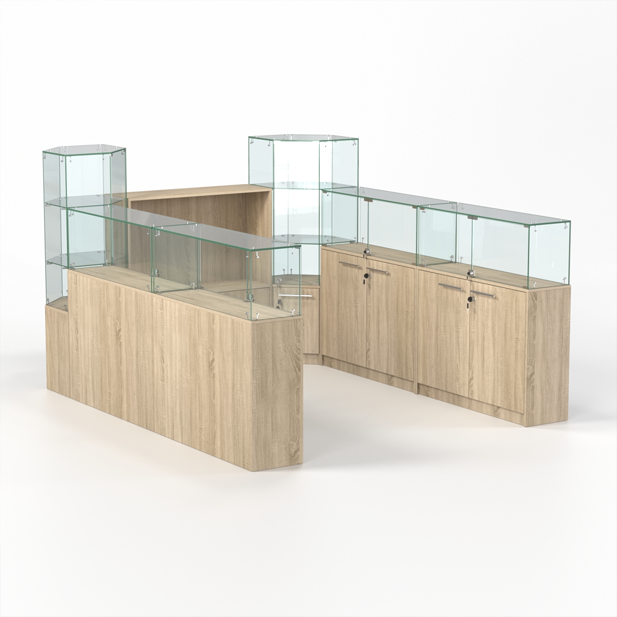 Комплект прилавков КОДИ №4, Дуб Сонома