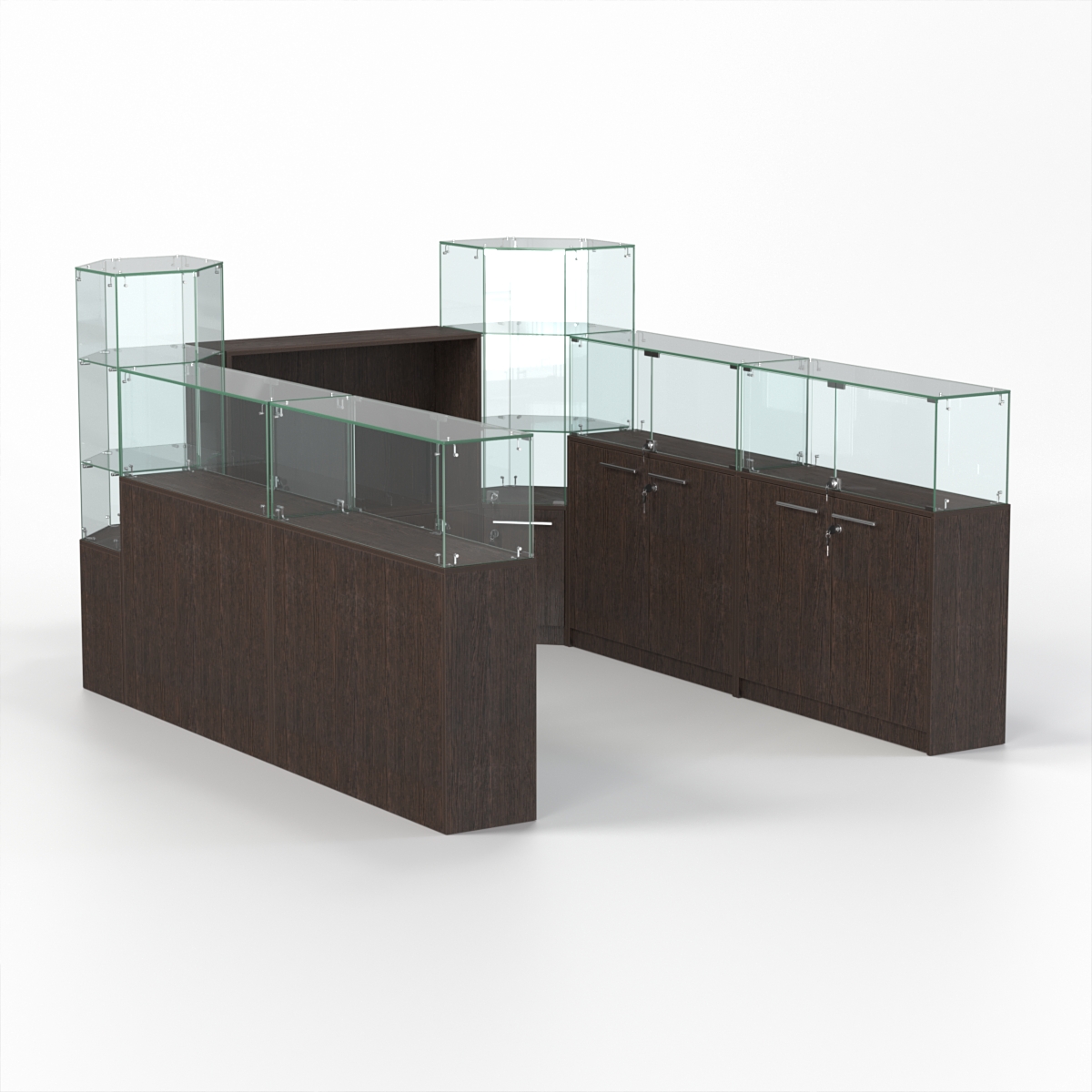 Комплект прилавков КОДИ №4, Дуб Венге