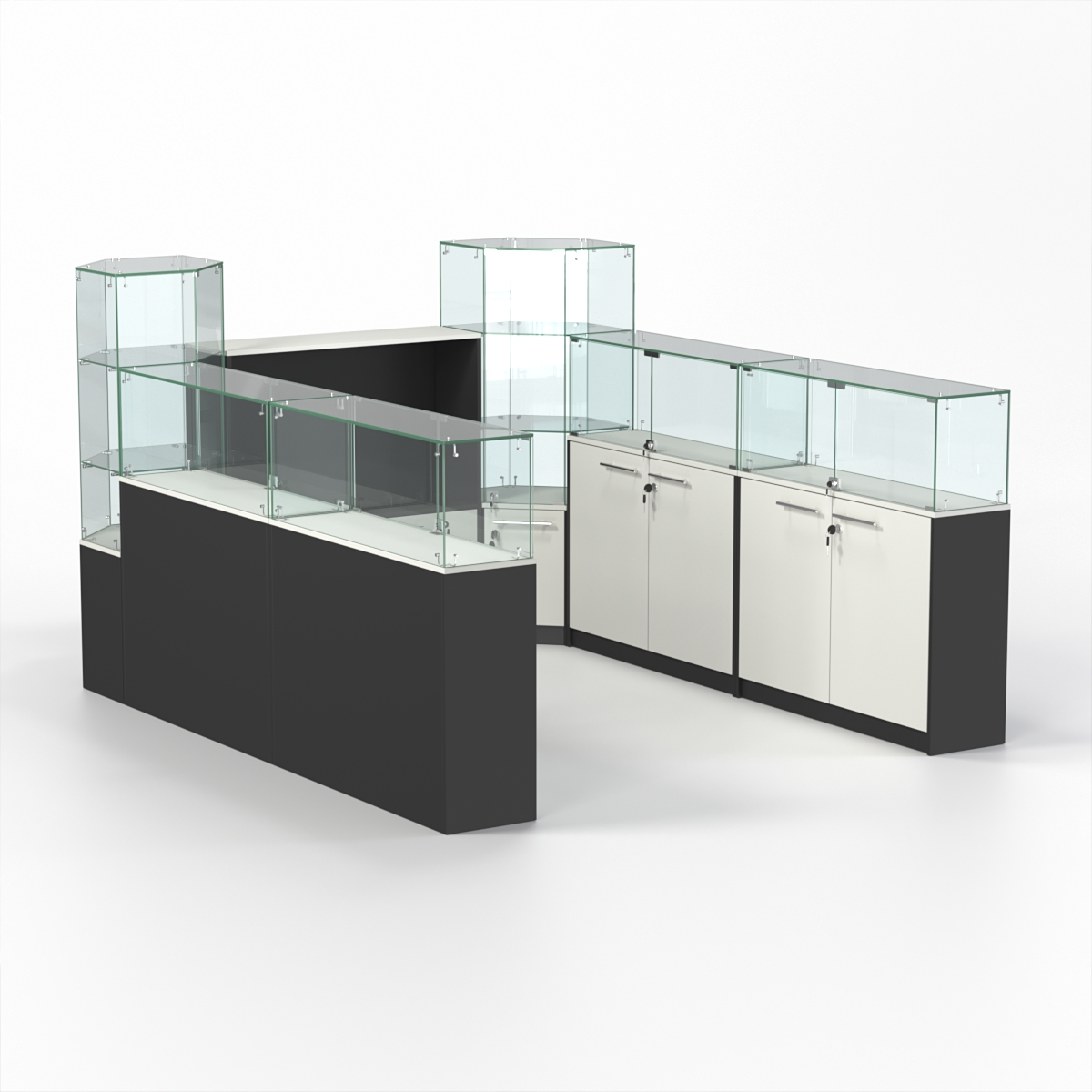 Комплект прилавков КОДИ №4, Черный и Белый