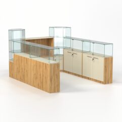 Комплект прилавков КОДИ №4, Дуб Золотистый и Крем Вайс