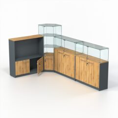 Комплект прилавков КОДИ №6, Темно-серый и Дуб Золотистый