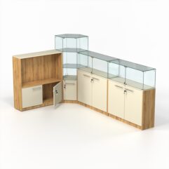 Комплект прилавков КОДИ №6, Дуб Золотистый и Крем Вайс