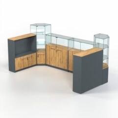 Комплект прилавков КОДИ №7, Темно-серый и Дуб Золотистый