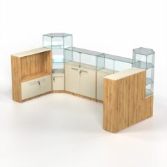 Комплект прилавков КОДИ №7, Дуб Золотистый и Крем Вайс