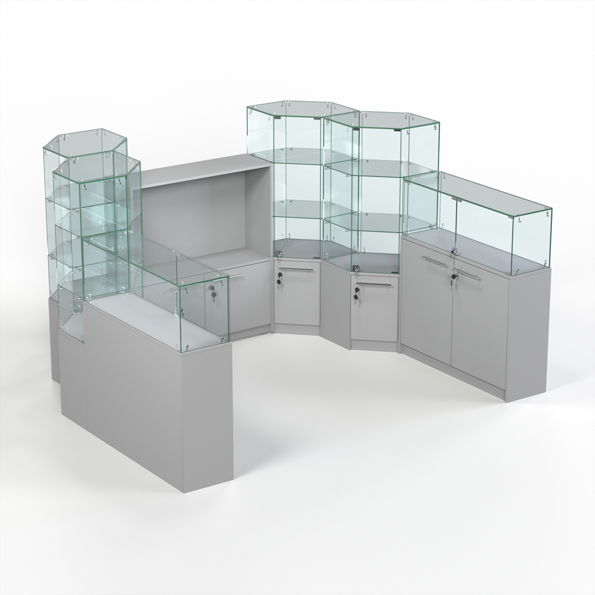 Комплект прилавков КОДИ №8, Серый