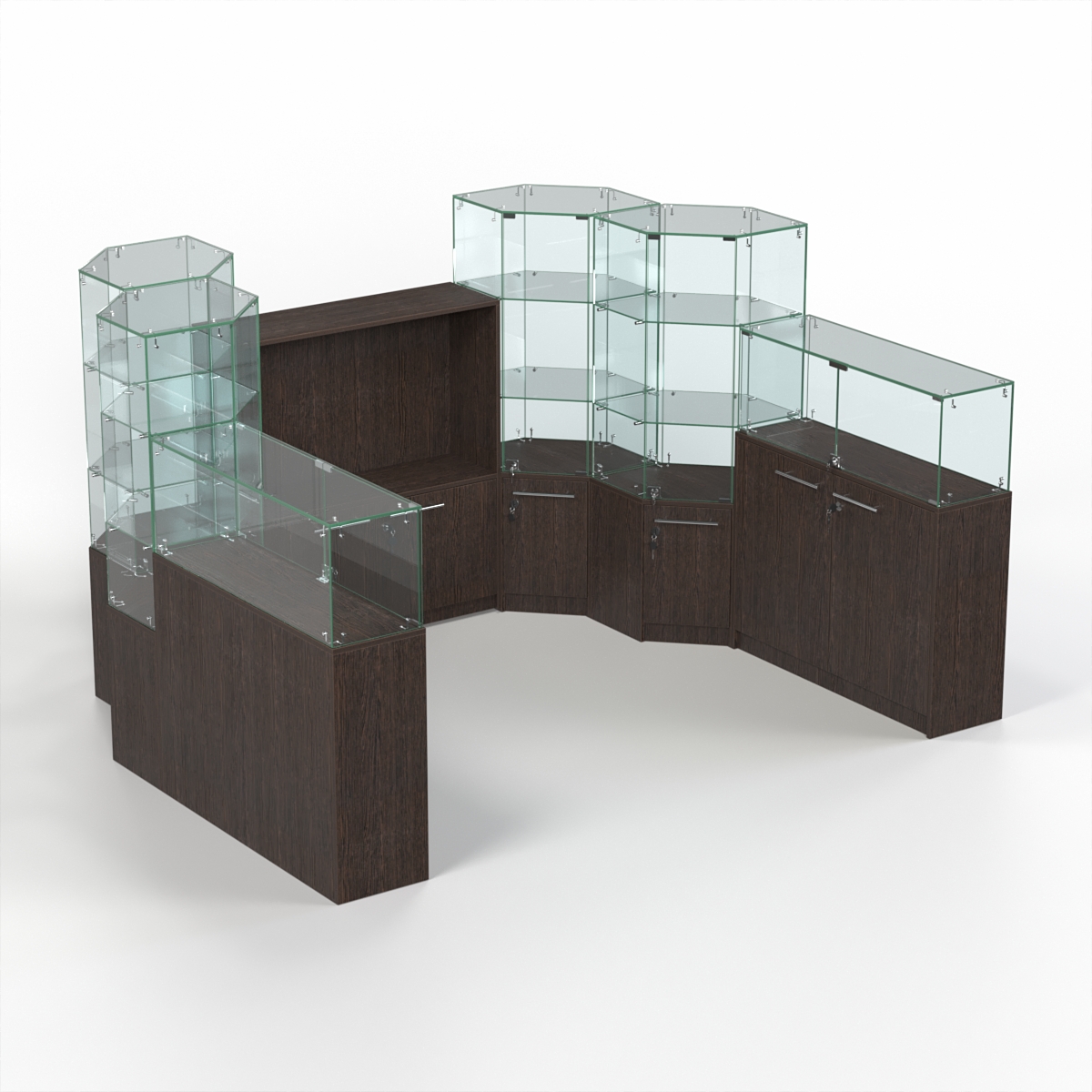 Комплект прилавков КОДИ №8, Дуб Венге