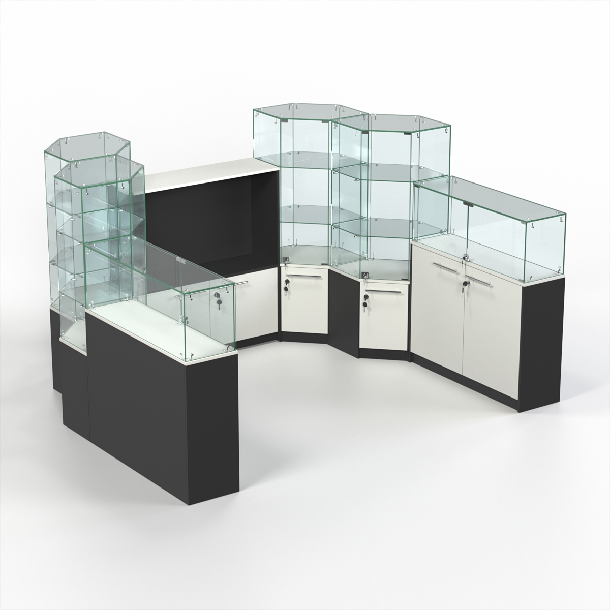 Комплект прилавков КОДИ №8, Черный и Белый