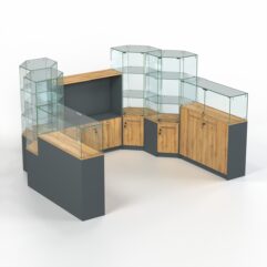 Комплект прилавков КОДИ №8, Темно-серый и Дуб Золотистый