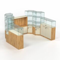 Комплект прилавков КОДИ №8, Дуб Золотистый и Крем Вайс