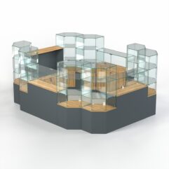 Комплект прилавков КОДИ №9, Темно-серый и Дуб Золотистый