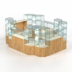 Комплект прилавков КОДИ №9, Дуб Золотистый и Крем Вайс