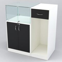 Прилавок РИВОЛИ №6 кассовый, Белый и Черный