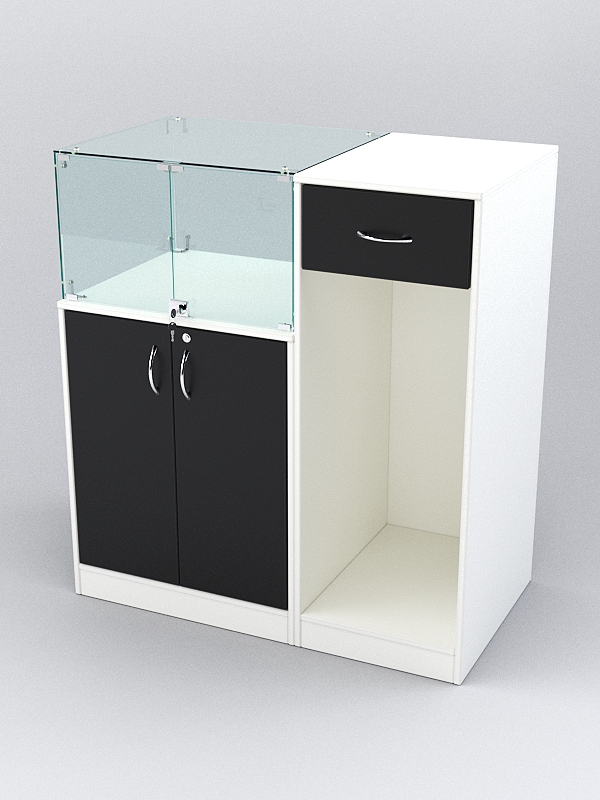 Прилавок РИВОЛИ №6 кассовый, Белый и Черный