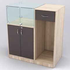 Прилавок РИВОЛИ №6 кассовый, Дуб Сонома и Дуб Венге