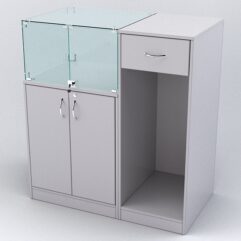 Прилавок РИВОЛИ №6 кассовый, Серый