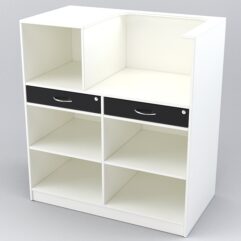 Прилавок РИВОЛИ №7 кассовый, Белый и Черный