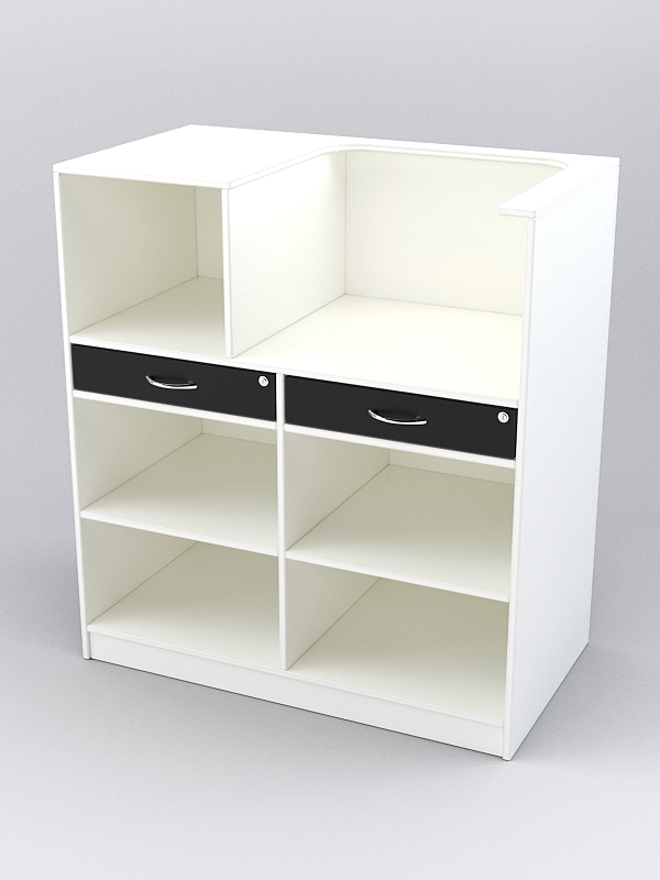 Прилавок РИВОЛИ №7 кассовый, Белый и Черный