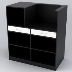 Прилавок РИВОЛИ №7 кассовый, Черный и Белый