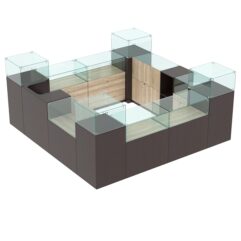 Комплект прилавков РИВОЛИ №1, Дуб Венге и Дуб Сонома