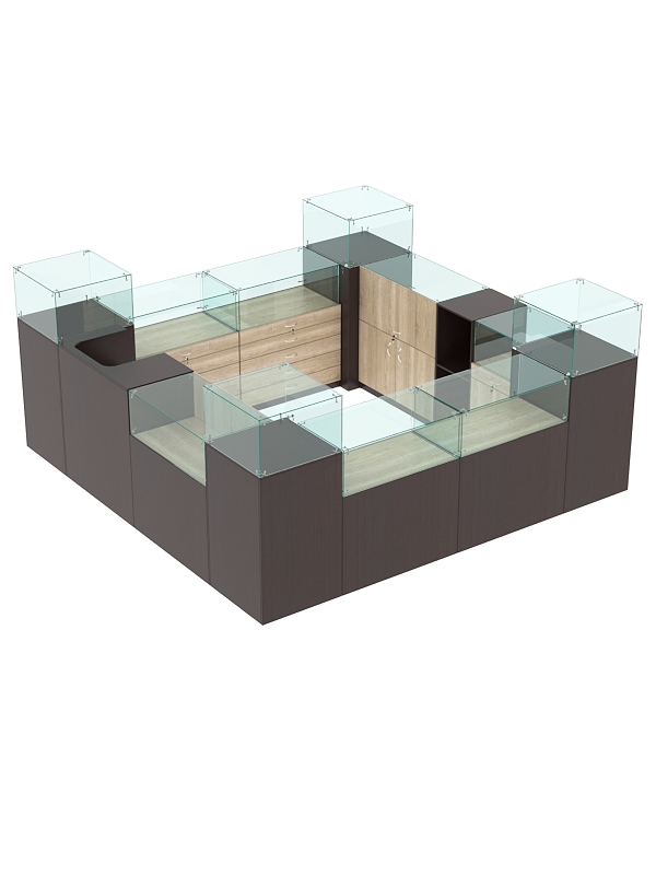 Комплект прилавков РИВОЛИ №1, Дуб Венге и Дуб Сонома