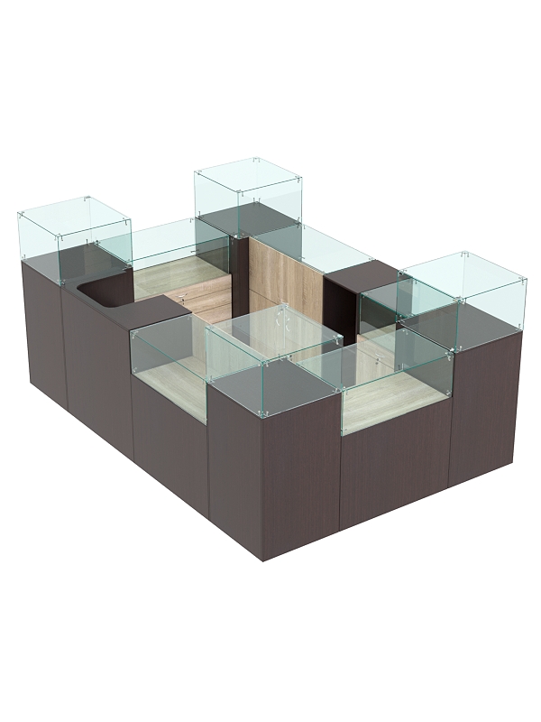 Комплект прилавков РИВОЛИ №2, Дуб Венге и Дуб Сонома