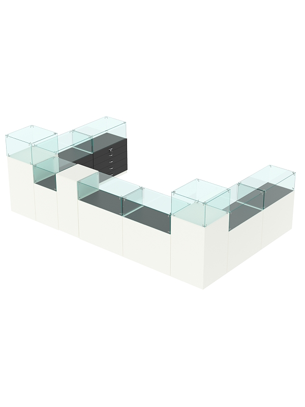 Комплект прилавков РИВОЛИ №4, Белый и Черный