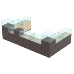 Комплект прилавков РИВОЛИ №4, Дуб Венге и Дуб Сонома