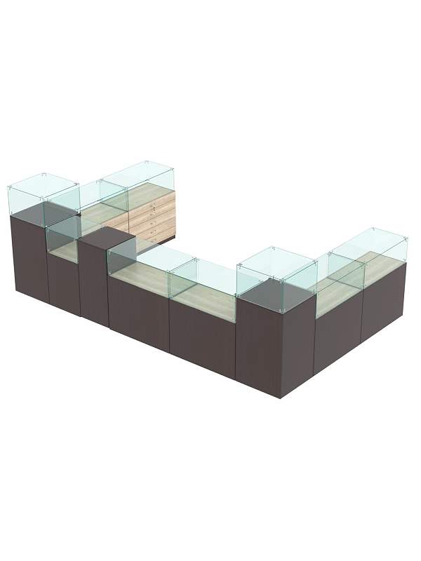 Комплект прилавков РИВОЛИ №4, Дуб Венге и Дуб Сонома