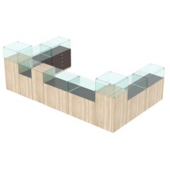 Комплект прилавков РИВОЛИ №4, Дуб Сонома и Дуб Венге