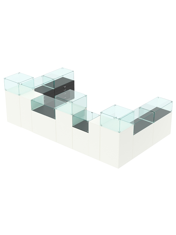 Комплект прилавков РИВОЛИ №7, Белый и Черный