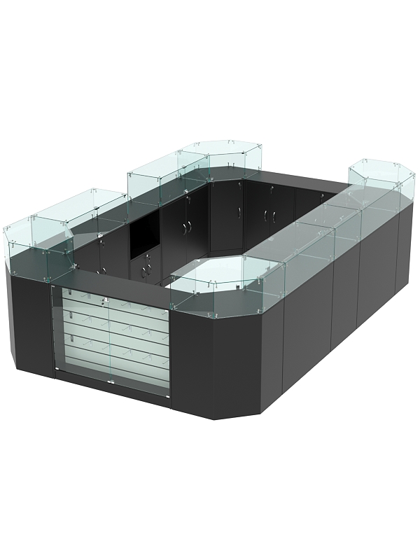 Комплект прилавков ВАЛЕНТИНО №1, Черный