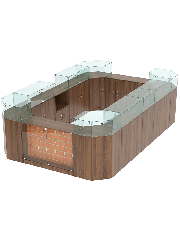 Комплект прилавков ВАЛЕНТИНО №1, Орех