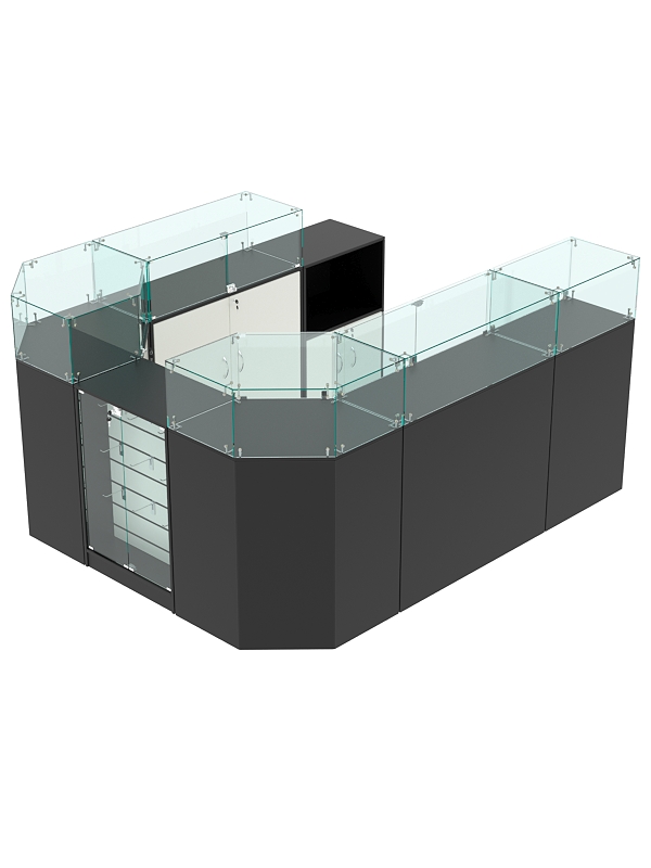Комплект прилавков ВАЛЕНТИНО №6, Черный и Белый