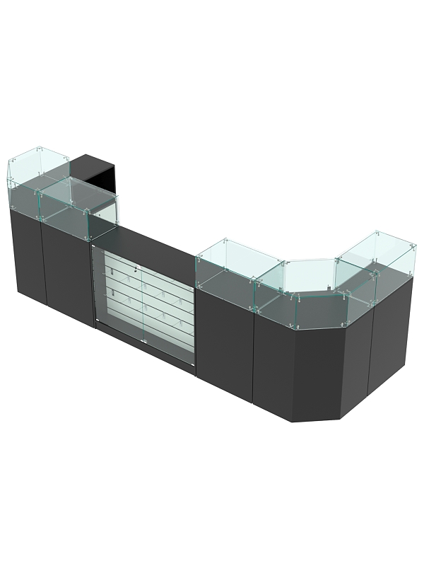Комплект прилавков ВАЛЕНТИНО №7, Черный и Белый