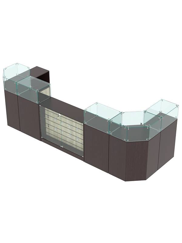 Комплект прилавков ВАЛЕНТИНО №7, Дуб Венге и Дуб Сонома
