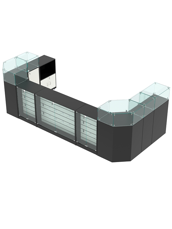 Комплект прилавков ВАЛЕНТИНО №8, Черный и Белый