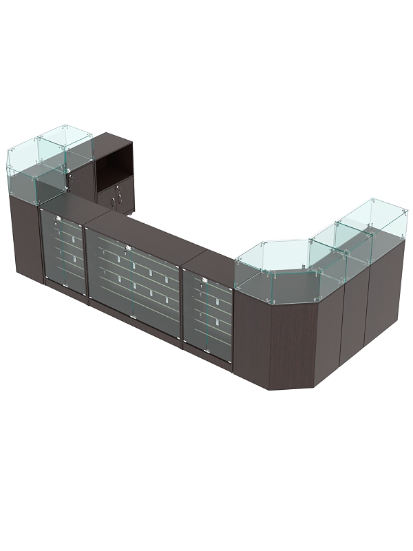 Комплект прилавков ВАЛЕНТИНО №8, Дуб Венге