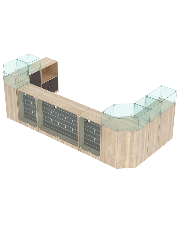 Комплект прилавков ВАЛЕНТИНО №8, Дуб Сонома и Дуб Венге