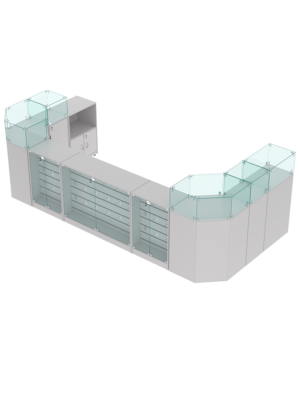 Комплект прилавков ВАЛЕНТИНО №8, Серый
