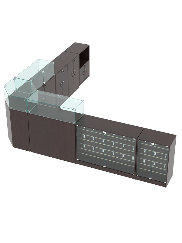 Комплект прилавков ВАЛЕНТИНО №11, Дуб Венге