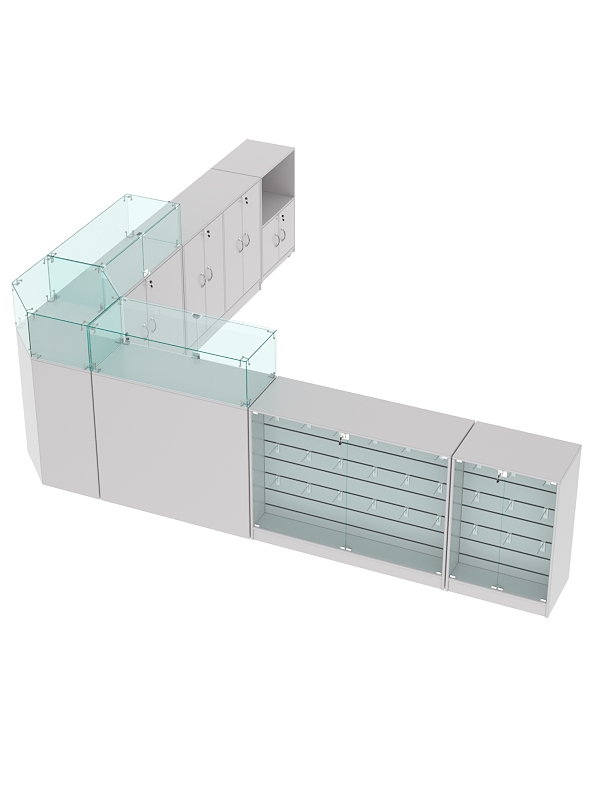 Комплект прилавков ВАЛЕНТИНО №11, Серый