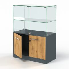 Прилавок ФЕЕРВЕРК №2, Темно-серый и Дуб Золотистый