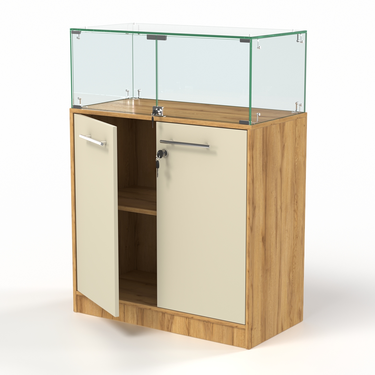 Прилавок ФЕЕРВЕРК №3, Дуб Золотистый и Крем Вайс