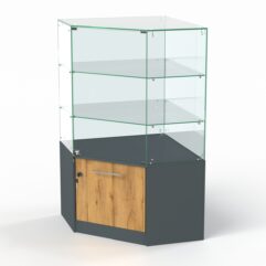 Прилавок ФЕЕРВЕРК №4 пятигранный, Темно-серый и Дуб Золотистый