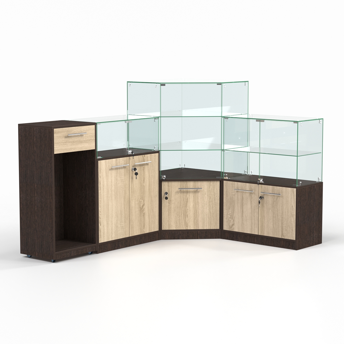 Комплект прилавков ФЕЕРВЕРК №1, Дуб Венге и Дуб Сонома